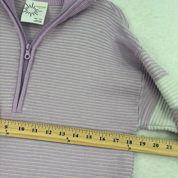 Aerie Offline Ribbed Knit Sweater Size XXS Lavender Quarter Zip Pullover Stretch - Picture 9 of 13